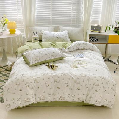 Cotton Four-piece Set Small Floral Ins Style Pure Cotton Quilt Cover Sheet Bed Three-piece Fitted Sheet Set