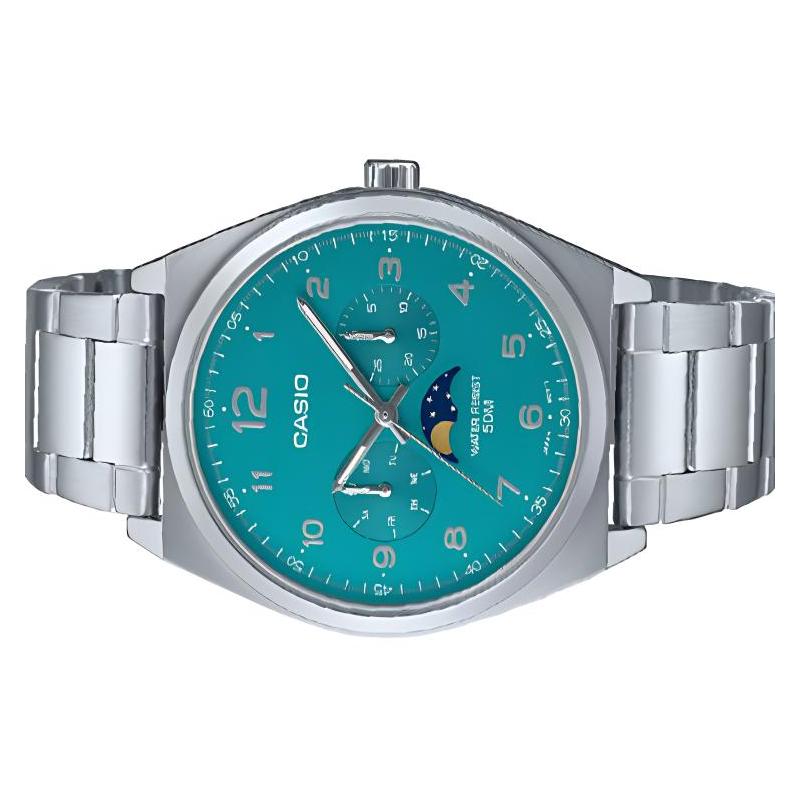 Casio STANDARD Serie 50 Meter wasserdicht Quarzwerk Edelstahlarmband Japanische und Koreanische Uhr 40mm Herrenuhr grünes Zifferblatt MTP-M300D-3AV