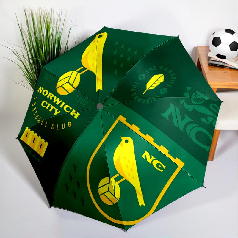 Nor-wich Football Club Crest Automatic Folding Umbrella - 8-Rib Travel Umbrella with Auto Open/Close & Portable, Gift for Christmas, Birthdays
