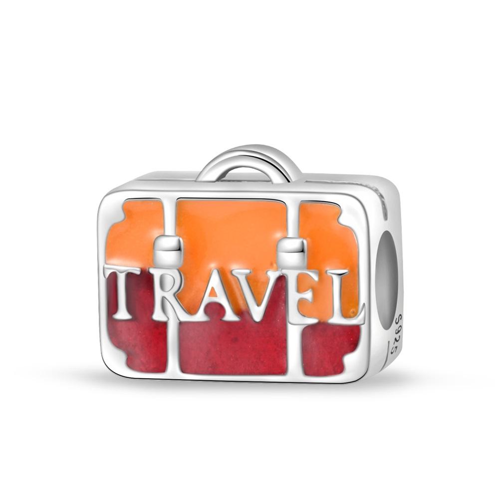 Around The World Travel Series Copper Suitcase Magic Book Sieve Camera Charm Fit Diy Bracelet Necklace Matching Jewelry Gift