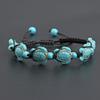 Bohemian Turquoise Turtle Handmade Woven Couple Bracelet