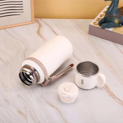 Cup 316 Stainless Steel Vacuum Insulated Bottle with Leakproof Lid And Portable Handle 2-in-1 Drinking Cup Wide Mouth for Hot Cold Drinks