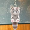 Cute Cartoon Plush Keychain Cross Dressing Raccoon Shark Cat Women Bag Backpack Pendant Plush Toy Doll Girl Key Chain Pendant