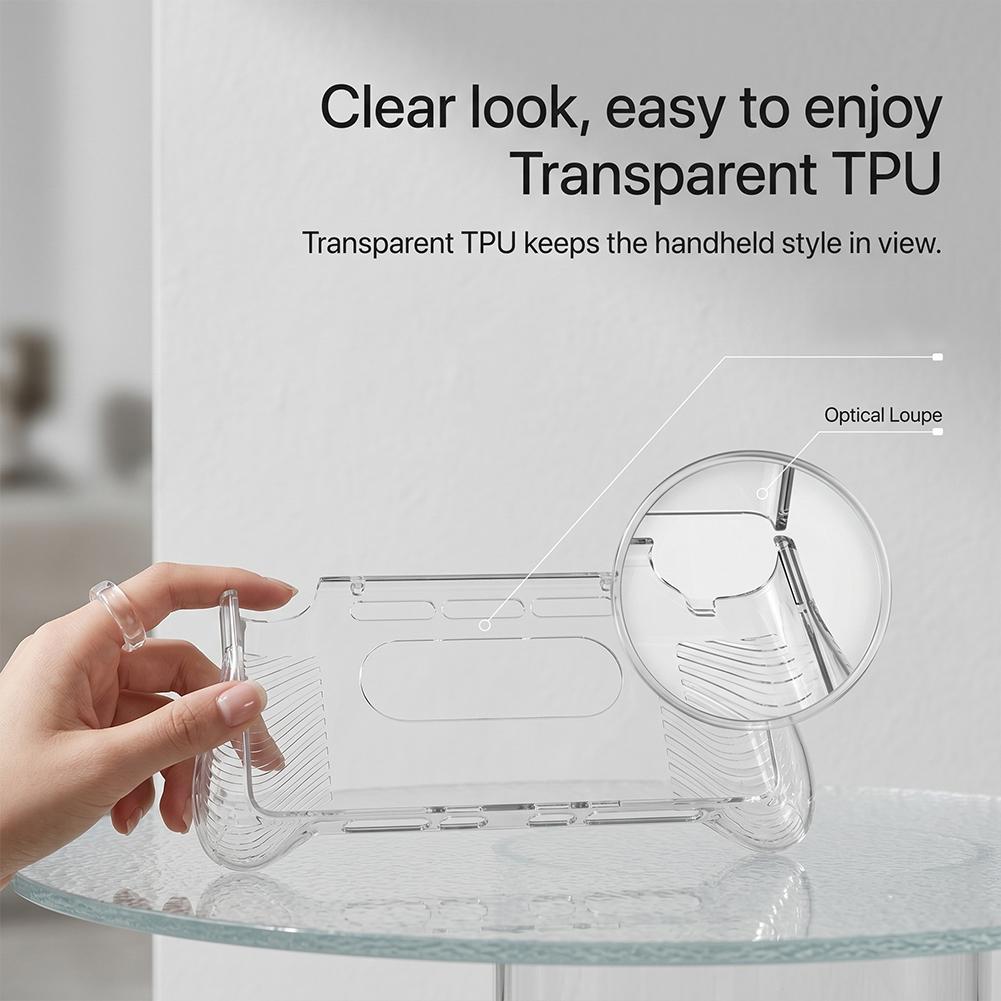 For AYN Thor TPU Protective Case Clear Slim Soft Shell Anti Slip Cover for Flip Handheld Console Gaming Drop Protection Use