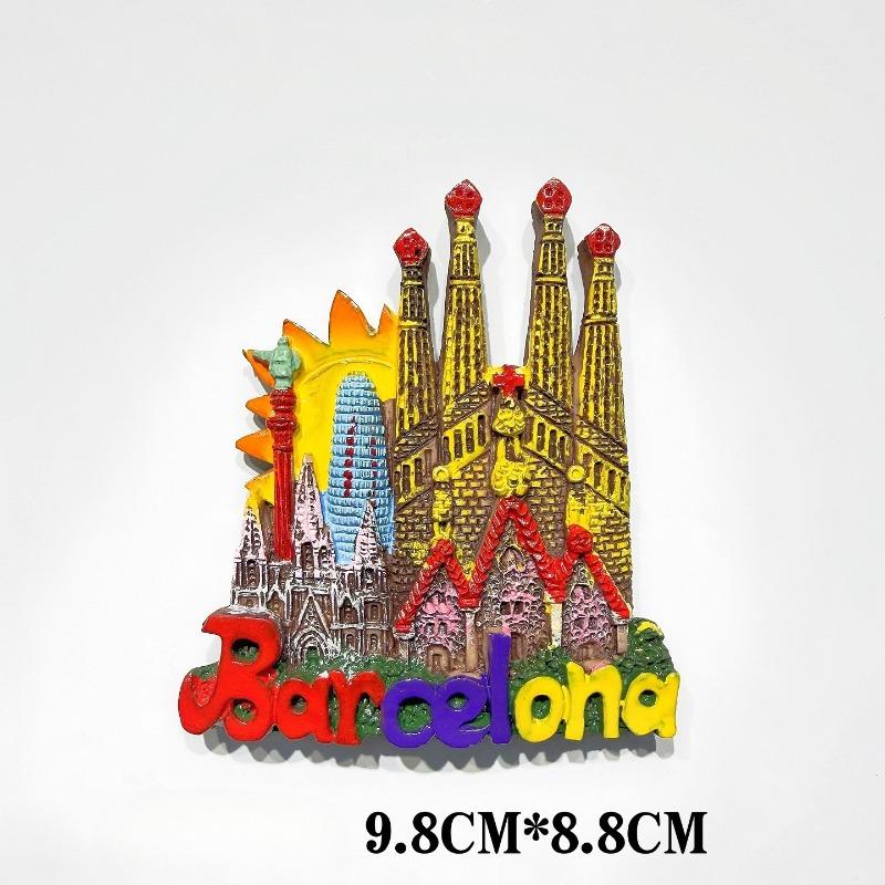 Spain Fridge Stickers Barcelona Travel Souvenirs Bullfight Mosaic Lizard Santiago De Compostela Fridge Magnets Birthday Gifts