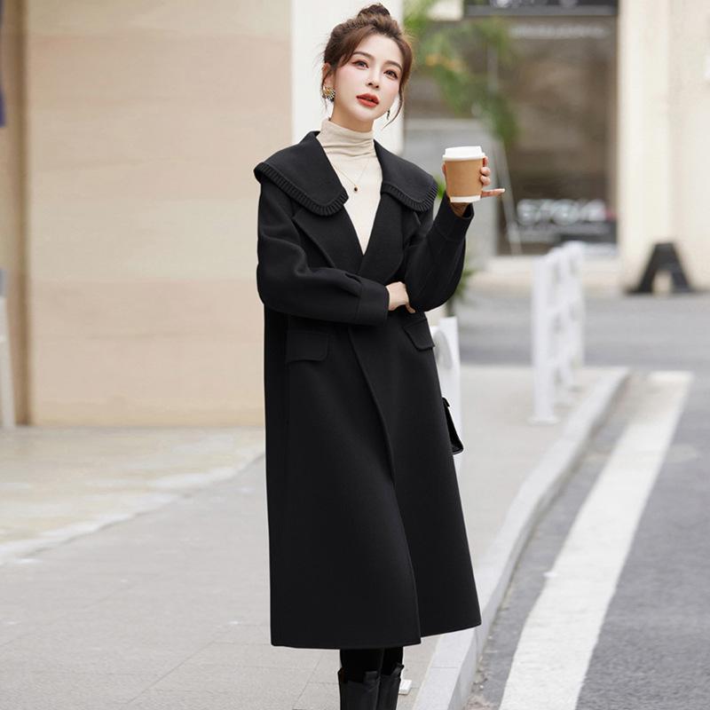 Double-sided wool coat women's autumn and winter new plus long knee fashion jacket