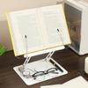 Ergonomic Acrylic Book Stand Height Adjustable and Angle for Reading Study and Cooking Foldable Portable Design