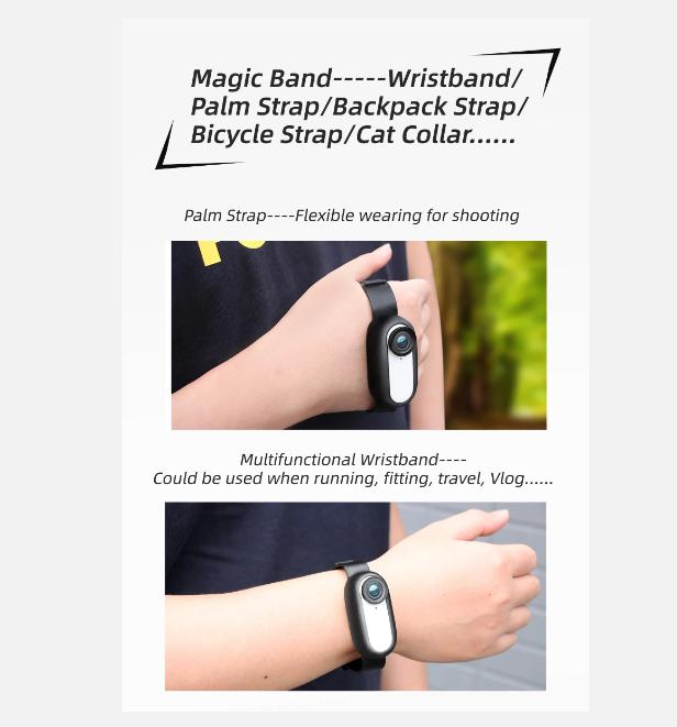 Camera Strap Silicone Protective Cover For Insta360 GO 2 Wristband Palm Backpack Stripe Bicycle Strap Cat Collar Accessories