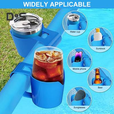 1/2/3/4/5Pcs Poolside Cup Holder Lightweight Sturdy Flexible Handles Plastic Swimming Pool Drink Holder for Above-Ground Pools