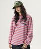 UNKNOWN PLANET Ivy Stripe Round Long Sleeve T-Shirt Pink