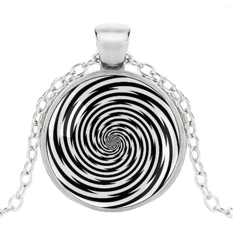 Bunter 3D Hypnose-Strahl Halskettenanhänger Lustiges Schwindelsymbol Selbsthilfe Hypnose Für Hypnotiseur Schlafrequisiten Hypnotisch