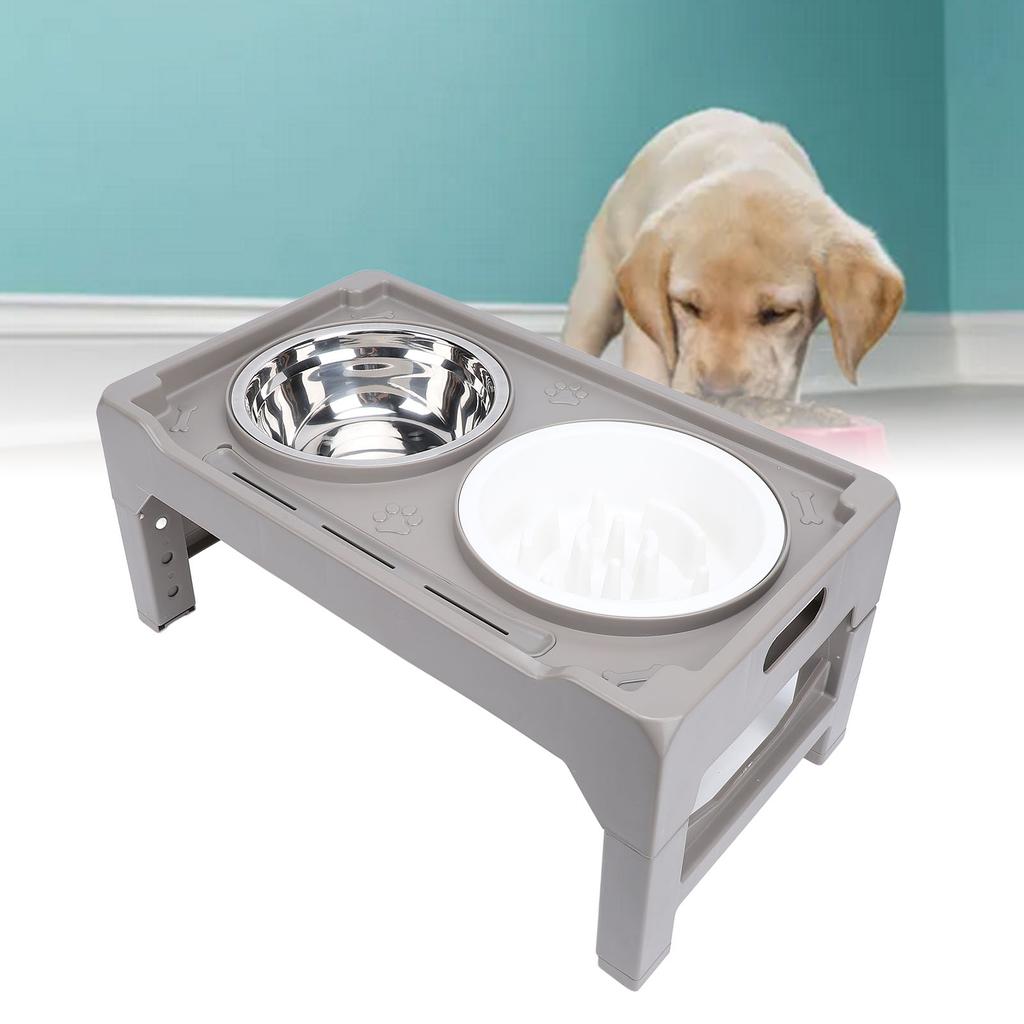 Elevated Dog Bowl Height Promote Healthy Digestion Antislip Slow Feeder Food Water Bowl for Pets