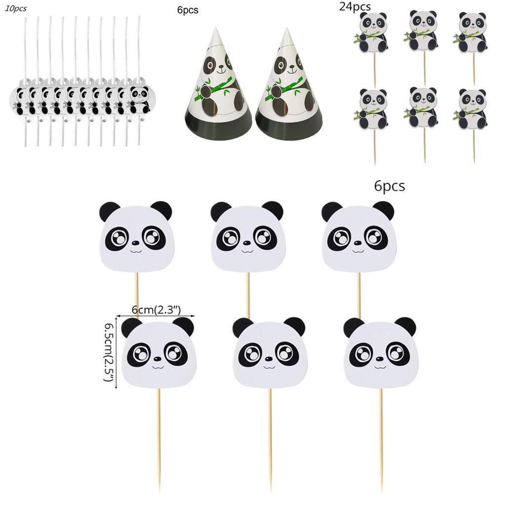 Party Panda Animal Supplies Tableware Decor Balloon Kids Birthday Childrens Day