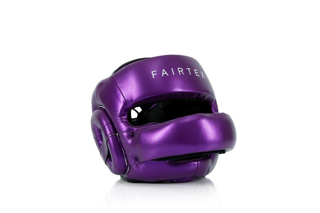 Fairtex HG17 Boxing Sparring Helmet with Nose Guard Purple M
