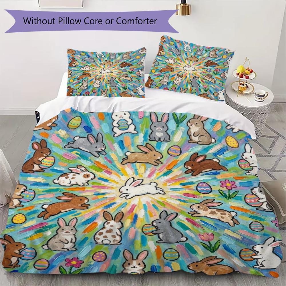 Cute Cartoon Pattern Bedding uilt Set uilt Cover Pillowcase Home Decoration Birthday Gift (1 * duvet cover + 2 * pillowcase without core)47