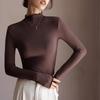 Elegantly Designed Women's Ruffle-Edged Half-High Neck Long-Sleeve Top for Autumn/Winter