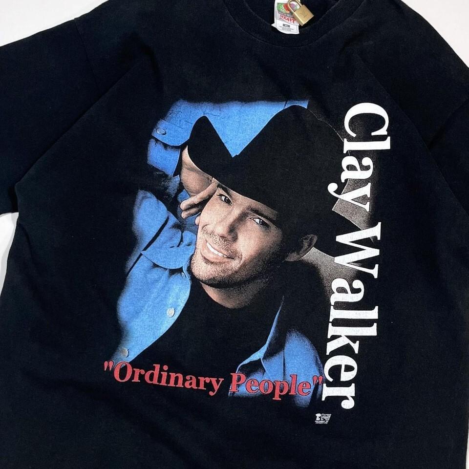 Vintage Clay Walker Music Lover Cotton Full Size Unisex Black T Shirt Unisex T-Shirt