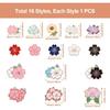 Fashewelry 16pcs Flower Enamel Brooch Pins Set Cherry Blossom Lapel Pins Cute Floral Alloy Badge Pins for DIY Backpacks Clothes Bags Jackets Hat