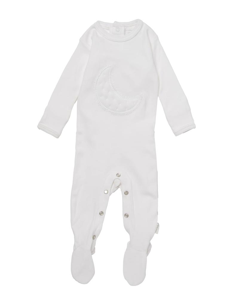 Organic Velveteen Graphic Footie White [L'ovedbaby] 3-6m
