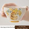 OLOEY Cute Cat Ceramic Teacup