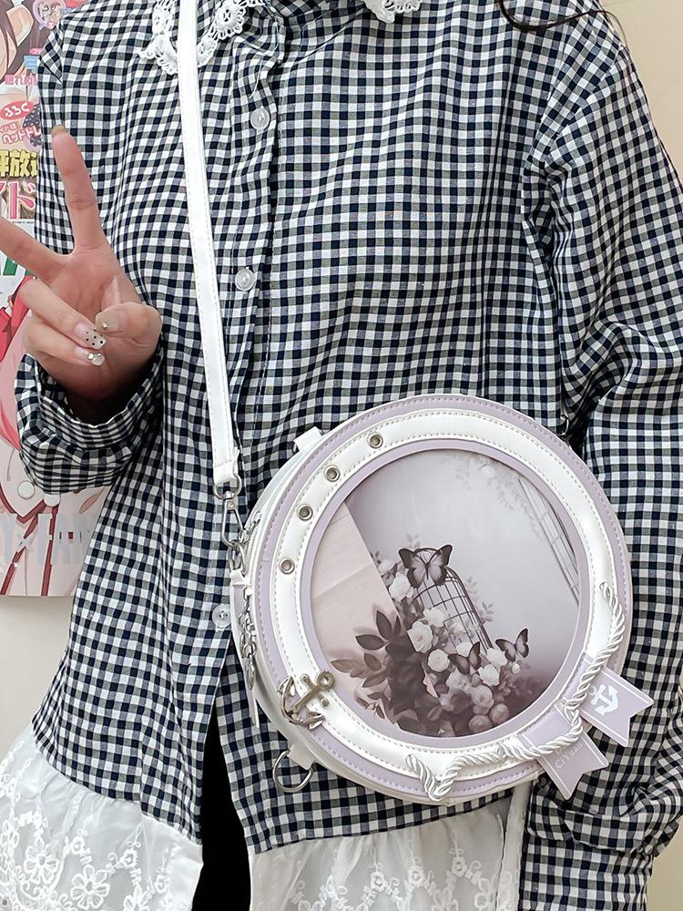 British Style Navy Small Ita Crossbody Backpack - Women's Transparent Shoulder Bag