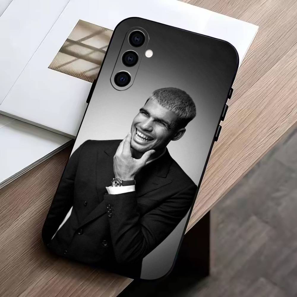 tennis player-Carlos Alcaraz Phone Case Black Silicone Soft For Samsung Galaxy A73,A72,A71,A70,A53,A52,A51 Samsung a73 5g