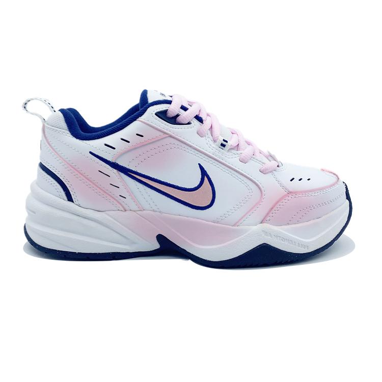 Nike Air Monarch 4 Slip Resistant Abrasion Resistant Low top Chunky Sneakers Unisex Pink White 415445-102(Team641-)