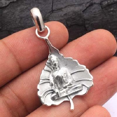 Blatt-Buddha-Anhänger aus 925er Sterlingsilber