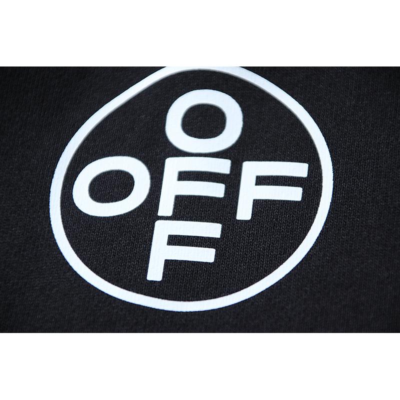 Off-White 2026 Autumn/Winter New 99 Digital Pink Arrow Graffiti Printed Men's and Women's Round Neck Hoodie