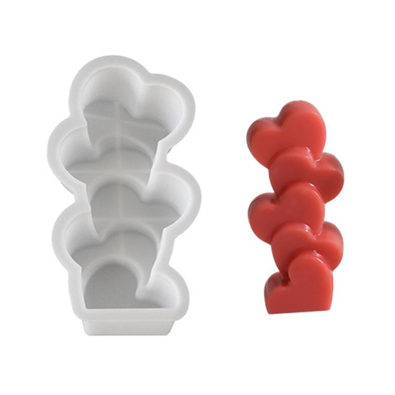 Flower Candle Mold Silicone Reusable Heart Shape For Crafts Home