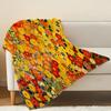 Klimt Floral Collection Hemmed Flannel Blanket - Soft Cozy Warm Artistic Throw for Home, Sofa Napping, Bedroom, Christmas & Halloween Use