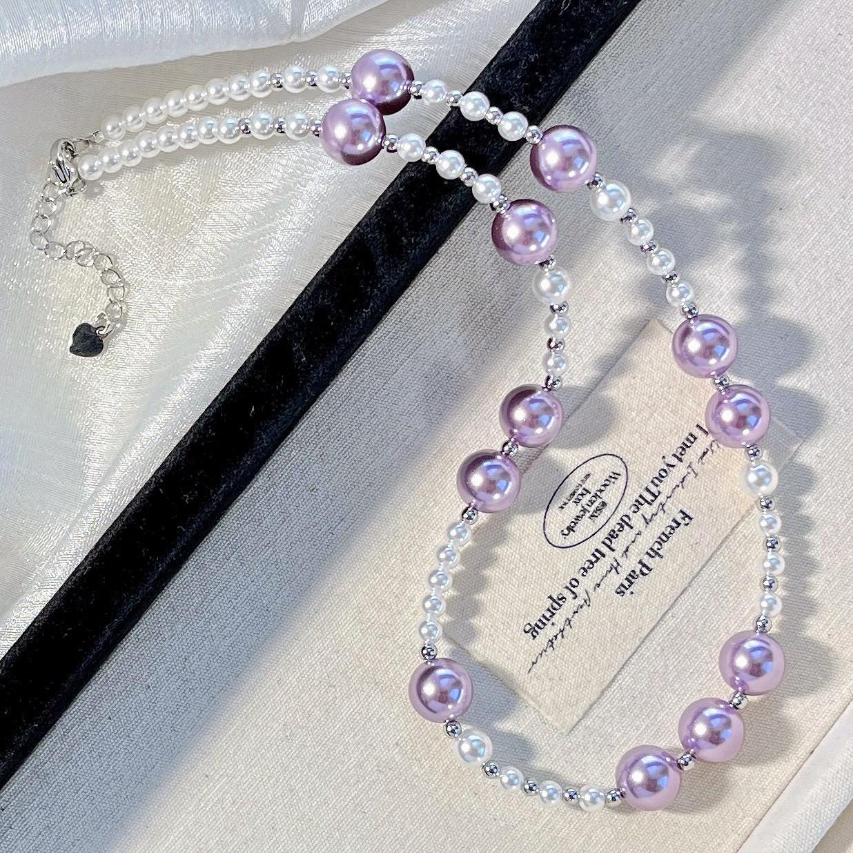 High Quality High Gloss Artificial Crystal Pearl Necklace Clavicle Chain