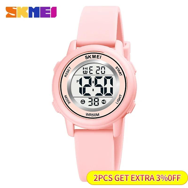 SKMEI Wodoodporny Alarm Dziecięcy Zegarek montre enfant Chłopcy Dziewczynki Sportowy Zegarek Dziecięcy Kolorowy LED Cyfrowy Zegarek Dziecięcy na Nadgarstek 1721