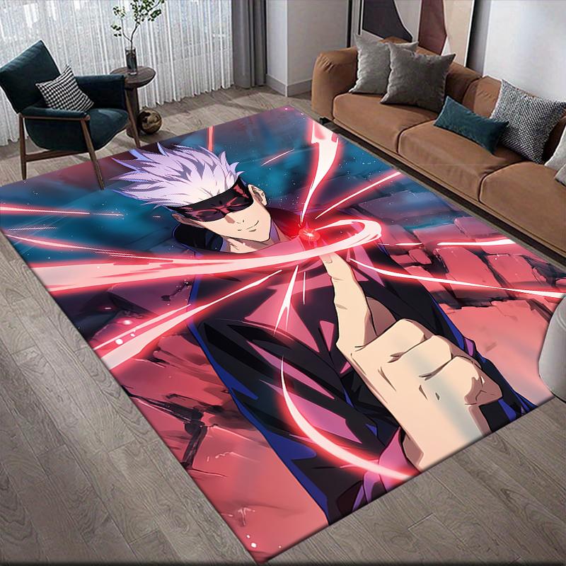 Jujutsu Kaisen Battle Square Area Rug, Non-Slip Floor Mat for Home Living Room, Perfect Gift for Fans.chl