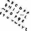 1.5cm Black Artistic Script Embroidered Letters Iron-On Patches - Set of 26