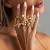 S/Set Vintage Irregular Baroque Imitation Pearl Rings For Women Boho Metal Flower Shell Geometric Finger Ring Party Jewelry