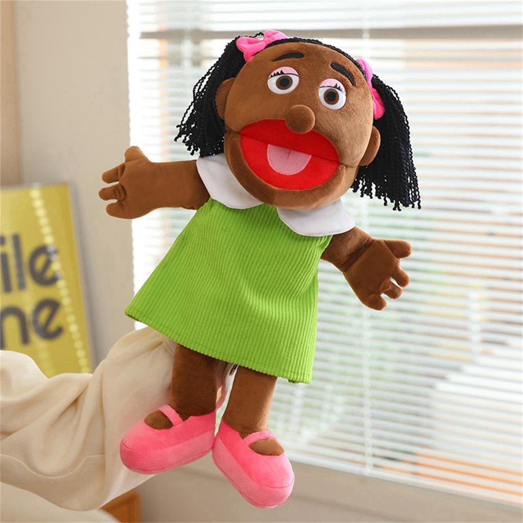 Marionnette à main Family à bouche ouverte pour tout le corps, Jouet en peluche, Marionnette Accessoire de spectacle pour maternelle, Marionnette pour enfants