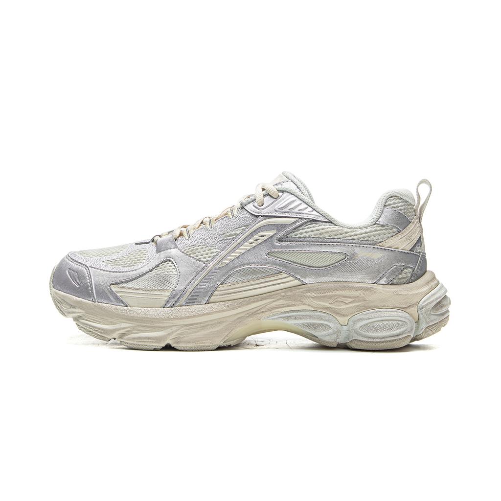 Li Ning Boom Support Cushioning Slip Resistant Abrasion Resistant Rebound Low Top Running Shoes Men's Gray Silver ARXV005-1