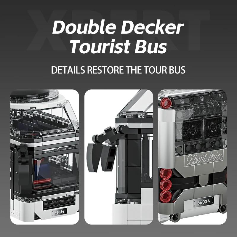 Non-Toxic 811Pcs City Tour Bus Building Blocks Double-Decker Tourist Bus Model Bricks Desktop Decoration Diy Toys For Kids Holiday Gifts