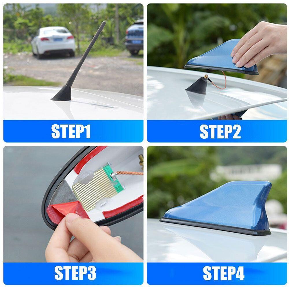 Exterior Roof Decoration Self Adhesive Car FM Signal Amplifier Radio Aerials Radio Signal Aerials Car Shark Fin Antenna