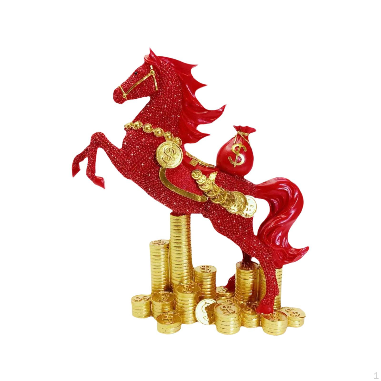 

Decorative Resin Horse Statue, Realistic Sculpture, Original Animal, Ideal Gift for Collectors красный