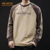 MR.MUDI Men's Vintage Striped Long-Sleeve Cotton T-Shirt