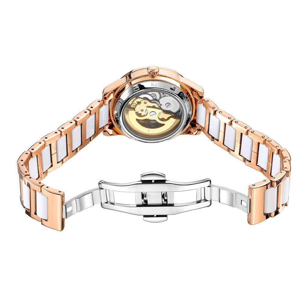 New Limited Edition Mechanical Women Watches Top Brand Luxury Diamond Design Ceramic Stainless Steel Band Automatic Female Watch