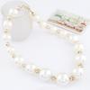Women's Gorgeous Luxury Big Faux Pearl Rhinestone Bib Statement Chain Halsband