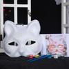 DIY White Peking Opera Fox Mask: Blank Paper Pulp for Kids To Paint