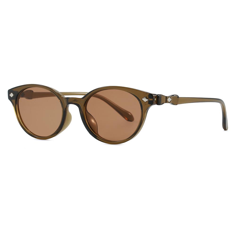 2026 Retro Rivet Round Sunglasses: European & American Style, Sun Protection, Small Frame, Japanese Fashion Trend