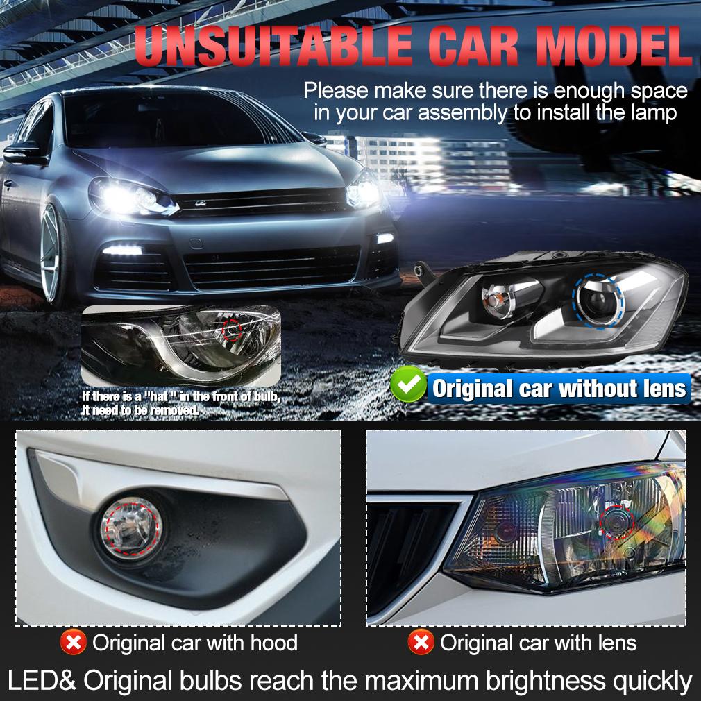 2 ks H4 LED Dvojitá projektorová čočka Mini Canbus 9003 HB2 80W 80000LM Žárovky do světlometů automobilu Dálkové a potkávací světlo 12V 24V 6000K Automobily Motocyklový světlomet