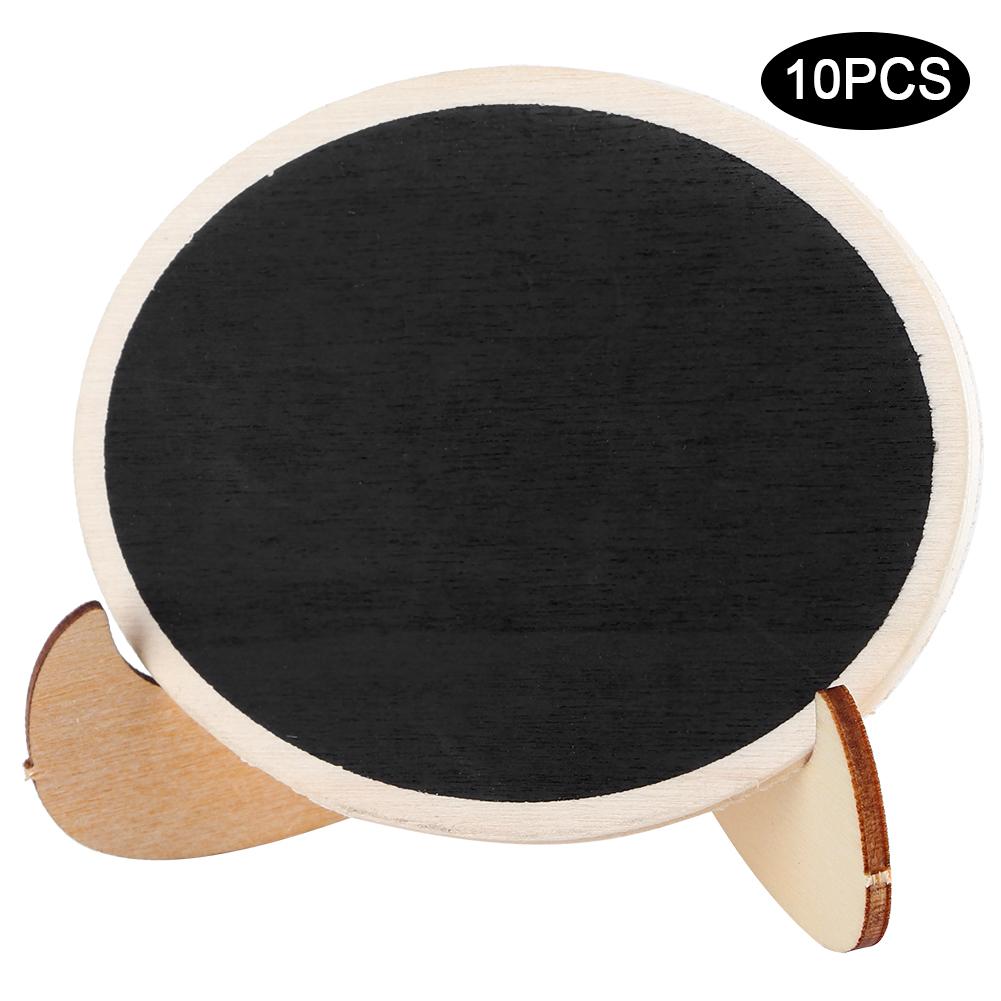 10Pcs Wood Mini Display Blackboard Art Craft Desktop Message Board Ornament for Wedding Decor