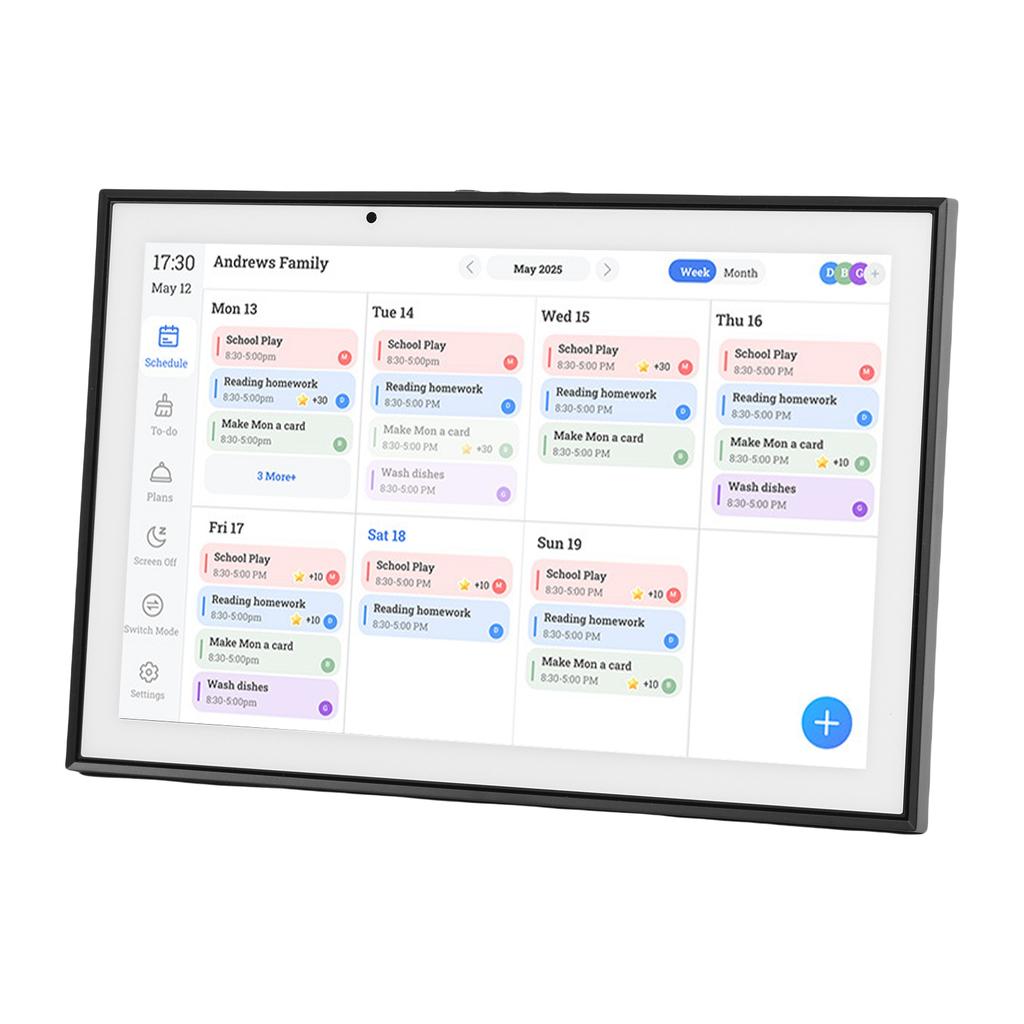 10,1 Zoll Digitaler Kalender   HD   Smarter Familienplaner mit Aufgabenplaner Essensplaner Sternepunkte Foto F e