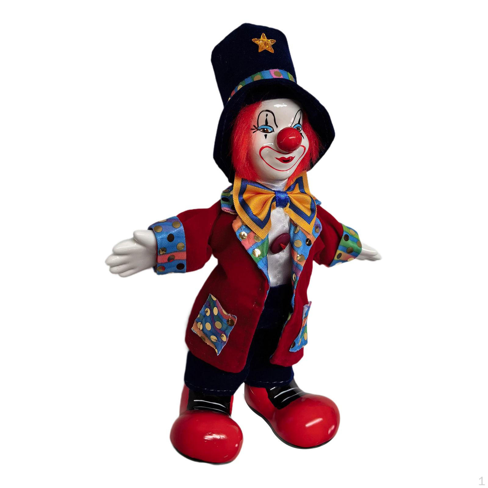 Clown Doll Ornament, 18cm, Desk Ornament Artcraft Porcelain Model Collectible for Home Desktop
